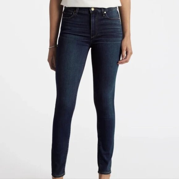 PAIGE Hoxton Ankle Skinny Jeans Women's Size 30 Dark Fairview Wash Stretch Denim - Picture 1 of 10